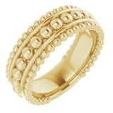 14K Yellow Beaded Ring photo