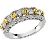 14K White & Yellow 3/4 CTW Diamond Anniversary Band photo