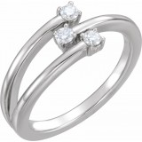 14K White 1/5 CTW Diamond Freeform Ring photo