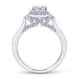 Gabriel & Co. 14k White Gold Victorian Halo Engagement Ring photo 2