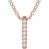 14K Rose .05 CTW Diamond Bar 16-18 Necklace photo