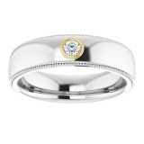 14K White & Yellow 1/10 CTW Men's Diamond Ring photo 3