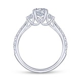 Gabriel & Co. 14k White Gold Contemporary 3 Stone Engagement Ring photo 2