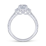 Gabriel & Co. 14k White Gold Contemporary 3 Stone Engagement Ring photo 2