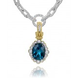 Vahan 14k Gold & Sterling Silver London Blue Topaz Pendant photo