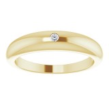 14K Yellow .03 CT Diamond Petite Dome Ring photo 3