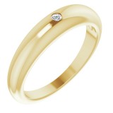 14K Yellow .03 CT Diamond Petite Dome Ring photo