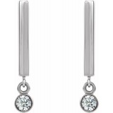 14K White 1/8 CTW Diamond Bar Earrings photo 2
