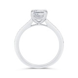 Shah Luxury Emerald Diamond Engagement Ring In 14K White Gold (Semi-Mount) photo 4