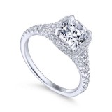 Gabriel & Co. 14k White Gold Entwined Halo Engagement Ring photo 3