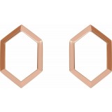 14K Rose Geometric Drop Earrings photo 2