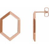 14K Rose Geometric Drop Earrings photo