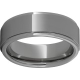 Rugged Tungsten  8mm Flat Grooved Edge Band and Polished Finish photo