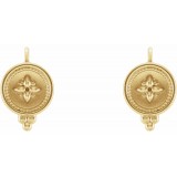 14K Yellow Beaded Lever Back Earrings photo 2