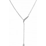 14K White 1/10 CTW Diamond Y 16-18 Necklace photo