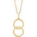 14K Yellow Interlocking Circle 18 Necklace photo