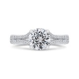 Shah Luxury 14K White Gold Diamond Halo Engagement Ring with Euro Shank (Semi-Mount) photo