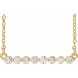 14K Yellow 1/4 CTW Diamond Bar 18 Necklace photo