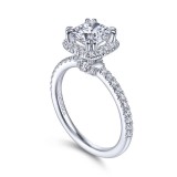 Gabriel & Co. 14k White Gold Contemporary Halo Engagement Ring photo 3