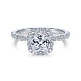 Gabriel & Co. 14k White Gold Contemporary Halo Engagement Ring photo