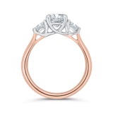 Shah Luxury 18K Two-Tone Gold Diamond Three-Stone Engagement Ring (Semi-Mount) photo 4