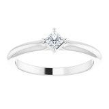 14K White 1/6 CTW Diamond Solitaire Ring photo 3
