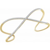 14K Yellow 3/4 CTW Diamond Criss-Cross Cuff 7 Bracelet photo 3