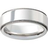Serinium Flat Band with Milgrain Grooved Edges photo