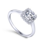 Gabriel & Co. 14k White Gold Contemporary Halo Engagement Ring photo 3