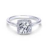 Gabriel & Co. 14k White Gold Contemporary Halo Engagement Ring photo