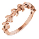 14K Rose Stackable Marquise Design Ring photo