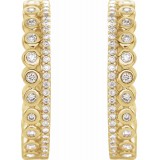 14K Yellow 1/3 CTW Diamond Geometric Hoop Earrings photo 2