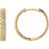 14K Yellow 1/3 CTW Diamond Geometric Hoop Earrings photo