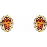14K Yellow Citrine & 1/10 CTW Diamond Earrings photo 2