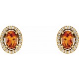 14K Yellow Citrine & 1/10 CTW Diamond Earrings photo 2