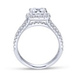 Gabriel & Co. 14k White Gold Contemporary Halo Engagement Ring photo 2