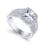 Gabriel & Co. 14k White Gold Contemporary Halo Engagement Ring photo 3