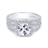Gabriel & Co. 14k White Gold Contemporary Halo Engagement Ring photo