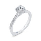 Shah Luxury 14K White Gold Diamond Engagement Ring with Euro Shank (Semi-Mount) photo 2