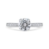 Shah Luxury 14K White Gold Diamond Engagement Ring with Euro Shank (Semi-Mount) photo