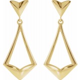 14K Yellow Geometric Dangle Earrings with Backs photo 2
