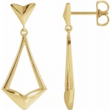14K Yellow Geometric Dangle Earrings with Backs photo