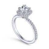 Gabriel & Co. 14k White Gold Contemporary Halo Engagement Ring photo 3