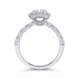 Shah Luxury 14K White Gold Round Diamond Halo Engagement Ring (Semi-Mount) photo 4