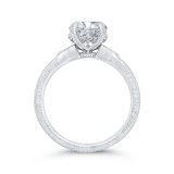 Shah Luxury Round Cut Diamond Engagement Ring In 14K White Gold (Semi-Mount) photo 4