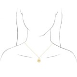 14K Yellow Citrine Disc 16-18 Necklace photo 3