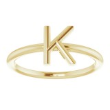 14K Yellow Initial K Ring photo 3