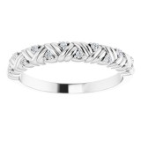 14K White .06 CTW Diamond Woven Anniversary Band photo 3