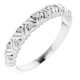 14K White .06 CTW Diamond Woven Anniversary Band photo