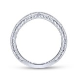 Gabriel & Co. 14k White Gold Victorian Curved Wedding Band photo 2